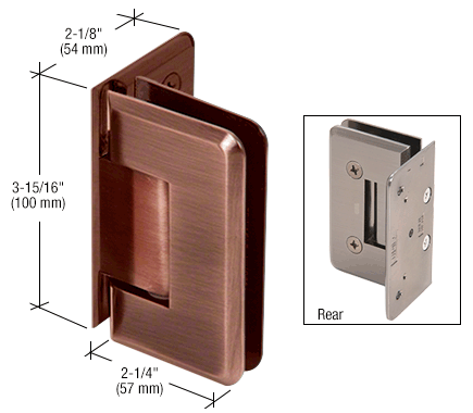 Cologne 044 Wall to Glass Hinge ANTIQUE BRUSHED COPPER