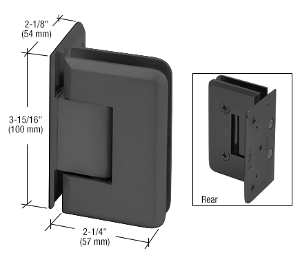 Cologne 044 Wall to Glass Hinge MATTE BLACK