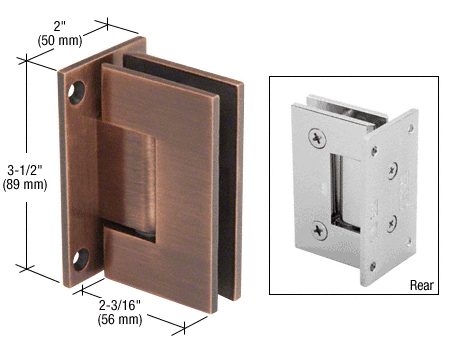 Geneva 037 Wall to Glass Hinge ANTIQUE BRUSHED COPPER
