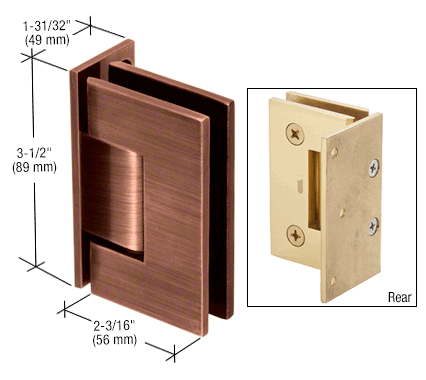 Geneva 044 Wall to Glass Hinge ANTIQUE BRUSHED COPPER