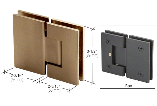 Geneva 180 Degree Glass-to-Glass Hinge BRUSHED Bronze