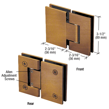 Adjustable Geneva 180 Degree Glass-to-Glass Hinge ANTIQUE BRASS