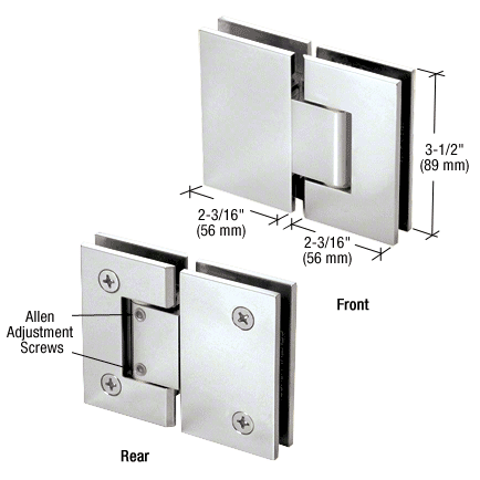 Adjustable Geneva 180 Degree Glass-to-Glass Hinge CHROME