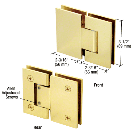 Adjustable Geneva 180 Degree Glass-to-Glass Hinge SATIN BRASS