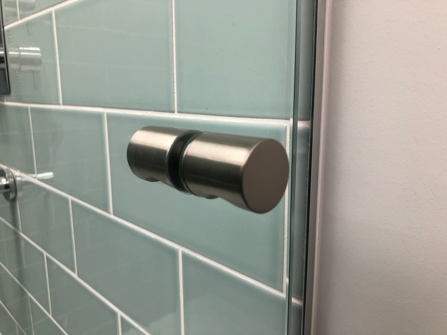 E-Z Grip Style Back-to-Back Shower Door Knob BRUSHED NICKEL