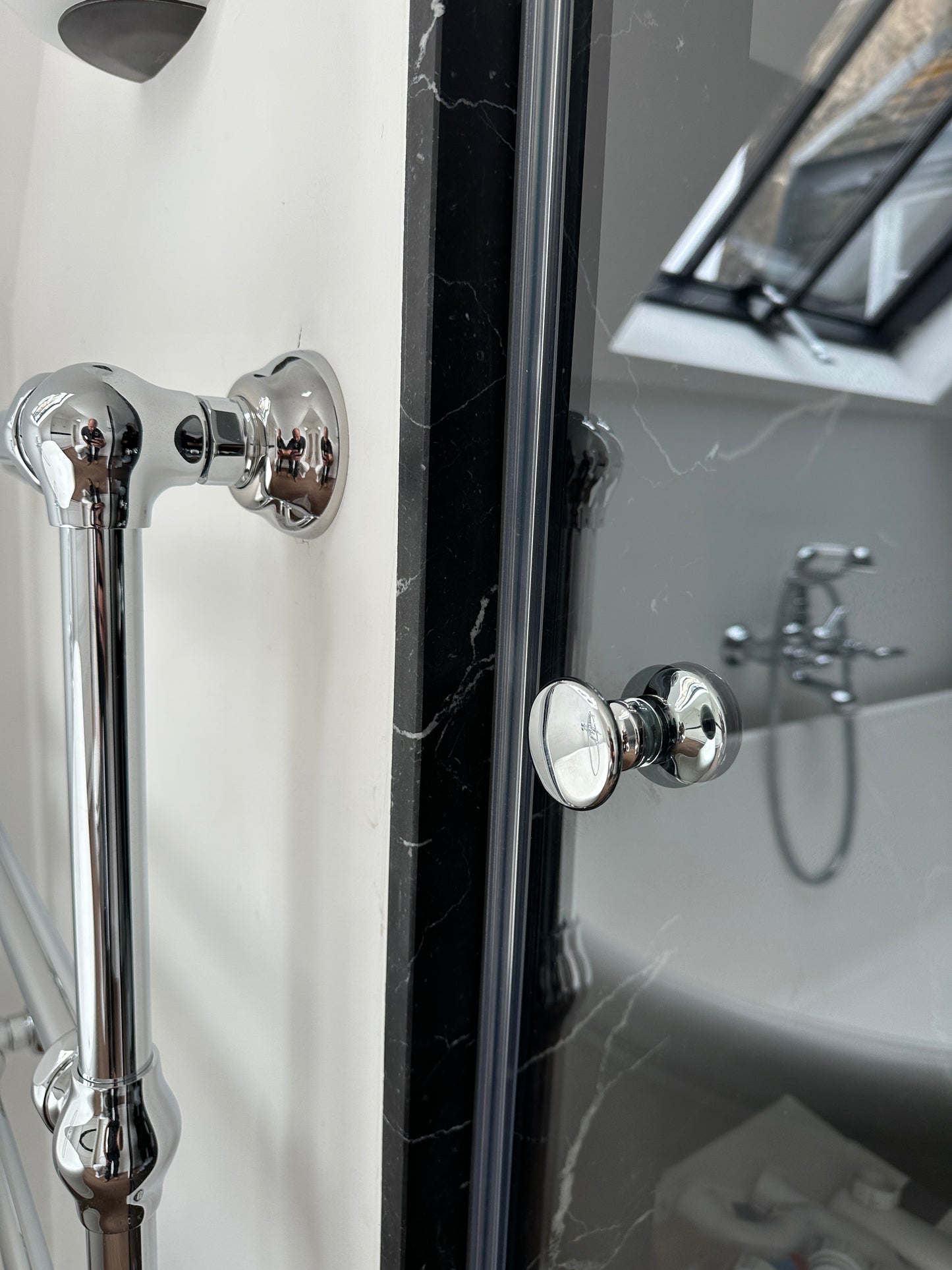 Traditional Style Back-to-Back Shower Door Knob CHROME