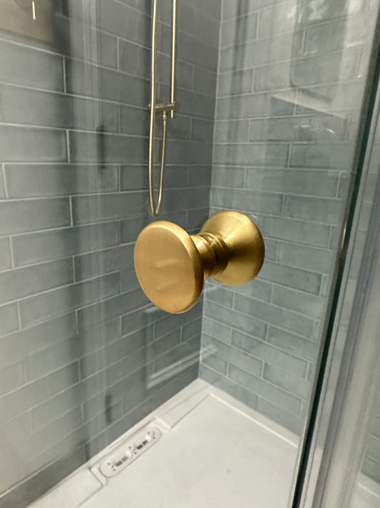 Traditional Style Back-to-Back Shower Door Knob SATIN BRASS