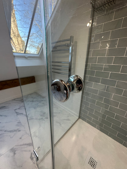 Traditional Style Back-to-Back Shower Door Knob CHROME