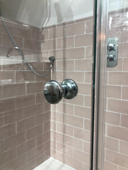 Traditional Style Back-to-Back Shower Door Knob CHROME