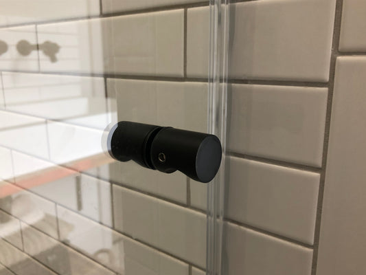 E-Z Grip Style Back-to-Back Shower Door Knob MATTE BLACK