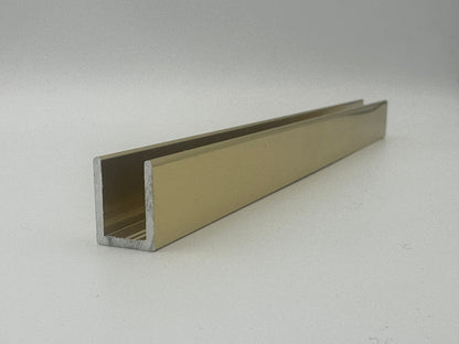 8mm U Channel - 2.41m - Polished Brass - Suitable for all 8mm Glass Shower Panels, Screens and Bespoke Glass Shower Enclosures