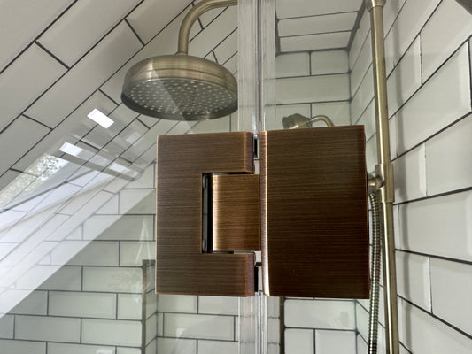 Geneva 180 Degree Glass-to-Glass Hinge ANTIQUE BRASS