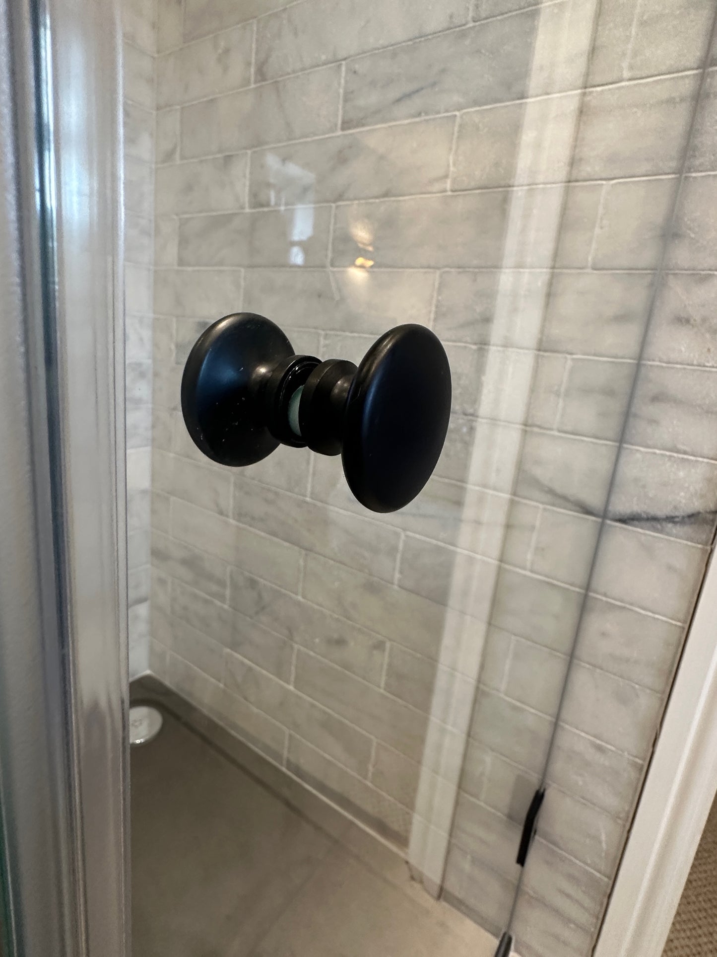Traditional Style Back-to-Back Shower Door Knob MATTE BLACK
