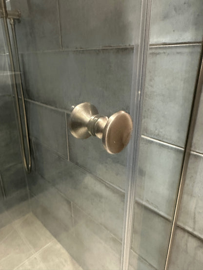 Traditional Style Back-to-Back Shower Door Knob BRUSHED NICKEL