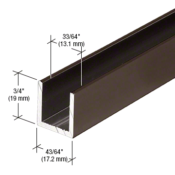 12mm U Channel - 2.41m - Oil Rubbed Bronze - Suitable for all 12mm Glass Shower Panels, Screens and Bespoke Glass Shower Enclosures