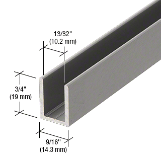 10mm U Channel - 2.41m - Brushed Anodised - Suitable for all 10mm Glass Shower Panels, Screens and Bespoke Glass Shower Enclosures