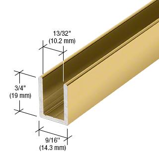 10mm U Channel - 2.41m - Polished Brass - Suitable for all 10mm Glass Shower Panels, Screens and Bespoke Glass Shower Enclosures