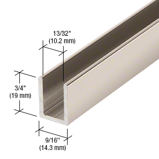 10mm U Channel - 2.41m - Polished Nickel - Suitable for all 10mm Glass Shower Panels, Screens and Bespoke Glass Shower Enclosures