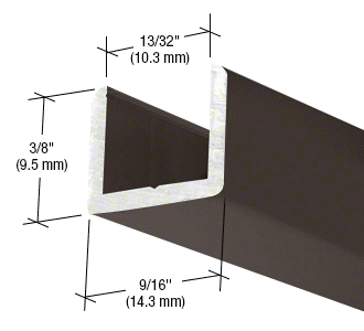 10mm U Channel - Low Profile - 2.41m - Oil Rubbed Bronze - Suitable for all 10mm Glass Shower Panels, Screens and Bespoke Glass Shower Enclosures