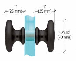 Traditional Style Back-to-Back Shower Door Knob MATTE BLACK