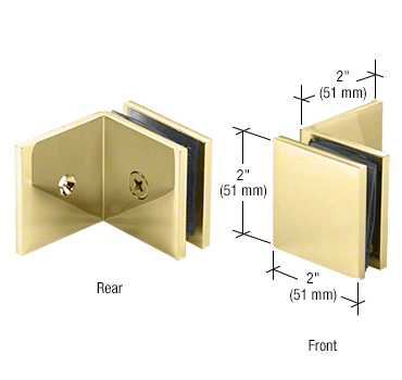 Square Clamp With Large Leg POLISHED BRASS