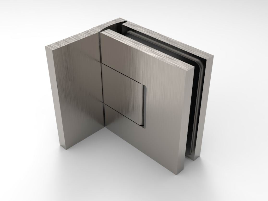 BELLAGIO 344 Wall to Glass Hinge BRUSHED NICKEL