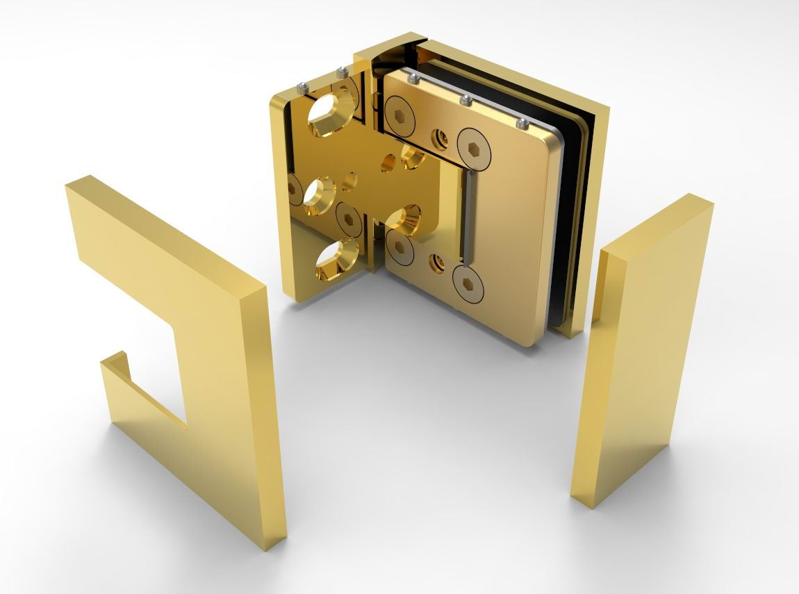 BELLAGIO 344 Wall to Glass Hinge POLISHED BRASS