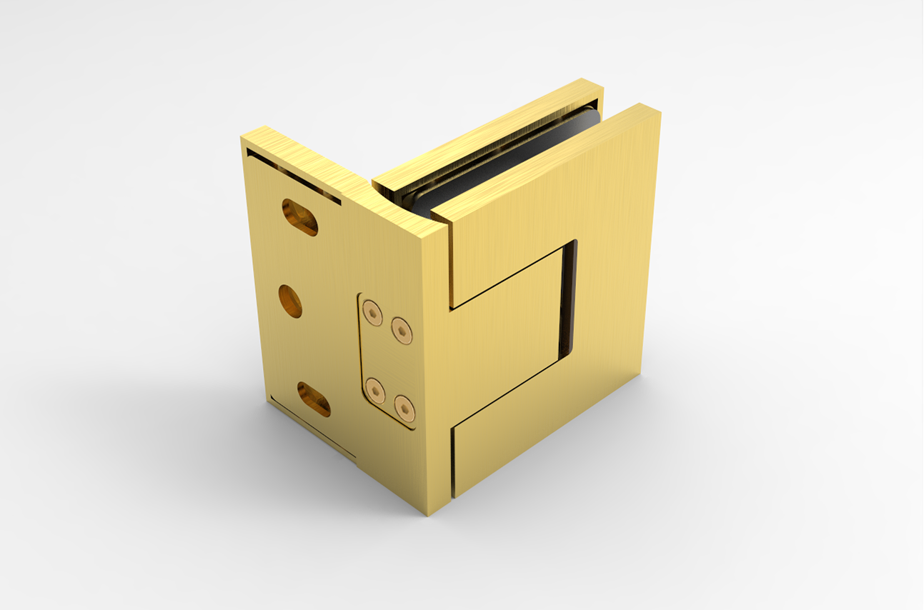 BELLAGIO 344 Wall to Glass Hinge SATIN BRASS