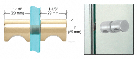 E-Z Grip Style Back-to-Back Shower Door Knob SATIN BRASS
