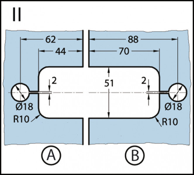 Shower Door Hinge Milano 180° glass/glass aligned