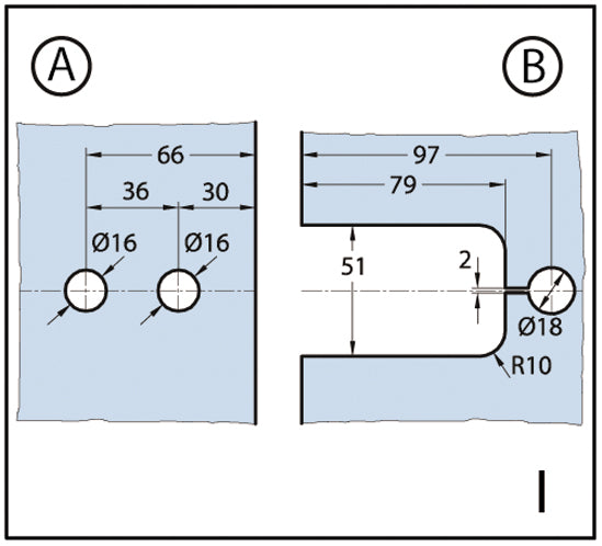 Shower Door Hinge Milano 90° glass/glass