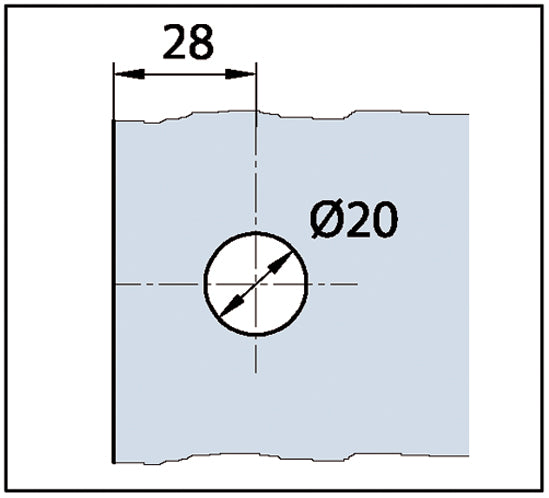 Corner Clamp Milano 90° glass/wall Elongated Hole for Wall Mounting