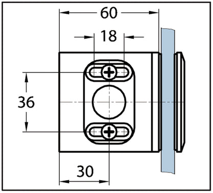 Corner Clamp Milano 90° glass/wall Elongated Hole for Wall Mounting