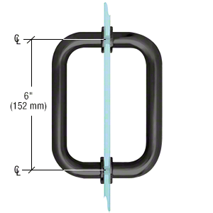 6" Back to Back Pull Handle with Washers MATTE BLACK