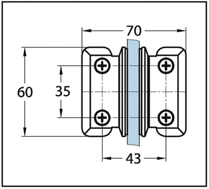 Shower Door Hinge Romana 90° glass/wall Both Sides Wall Mounted