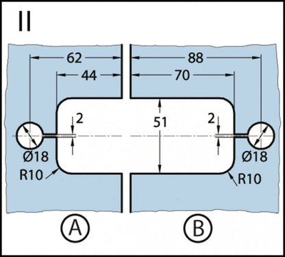 Shower Door Hinge Romana 180° glass/glass aligned