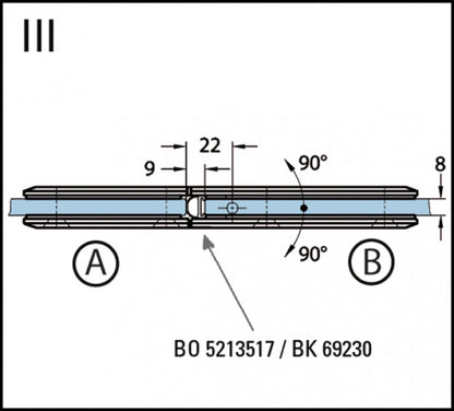 Shower Door Hinge Romana 180° glass/glass aligned