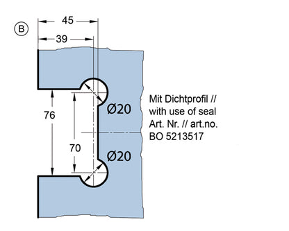 Shower Door Hinge Bilbao Premium 90° (adjustable) both sides wall mounted 50 kg