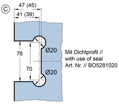 Shower Door Hinge Bilbao Premium 90° (adjustable) both sides wall mounted 50 kg