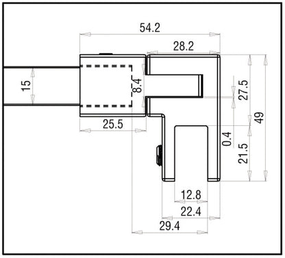Reinforcement / Support Bar Bohle Basic square glass/wall straight