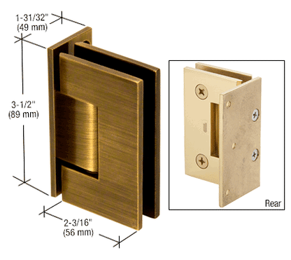 Geneva 044 Wall to Glass Hinge ANTIQUE BRASS
