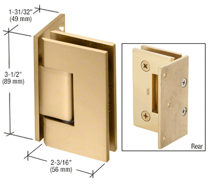 Geneva 044 Wall to Glass Hinge SATIN BRASS