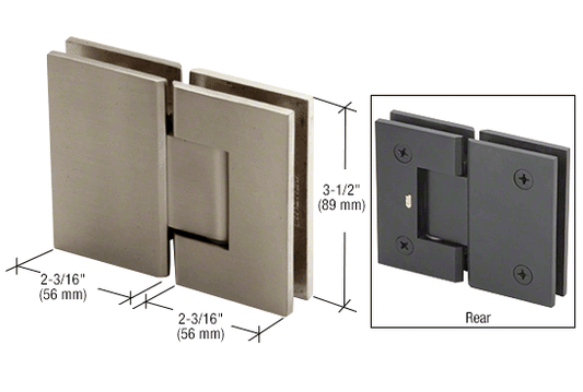 Geneva 180 Degree Glass-to-Glass Hinge Brushed Nickel