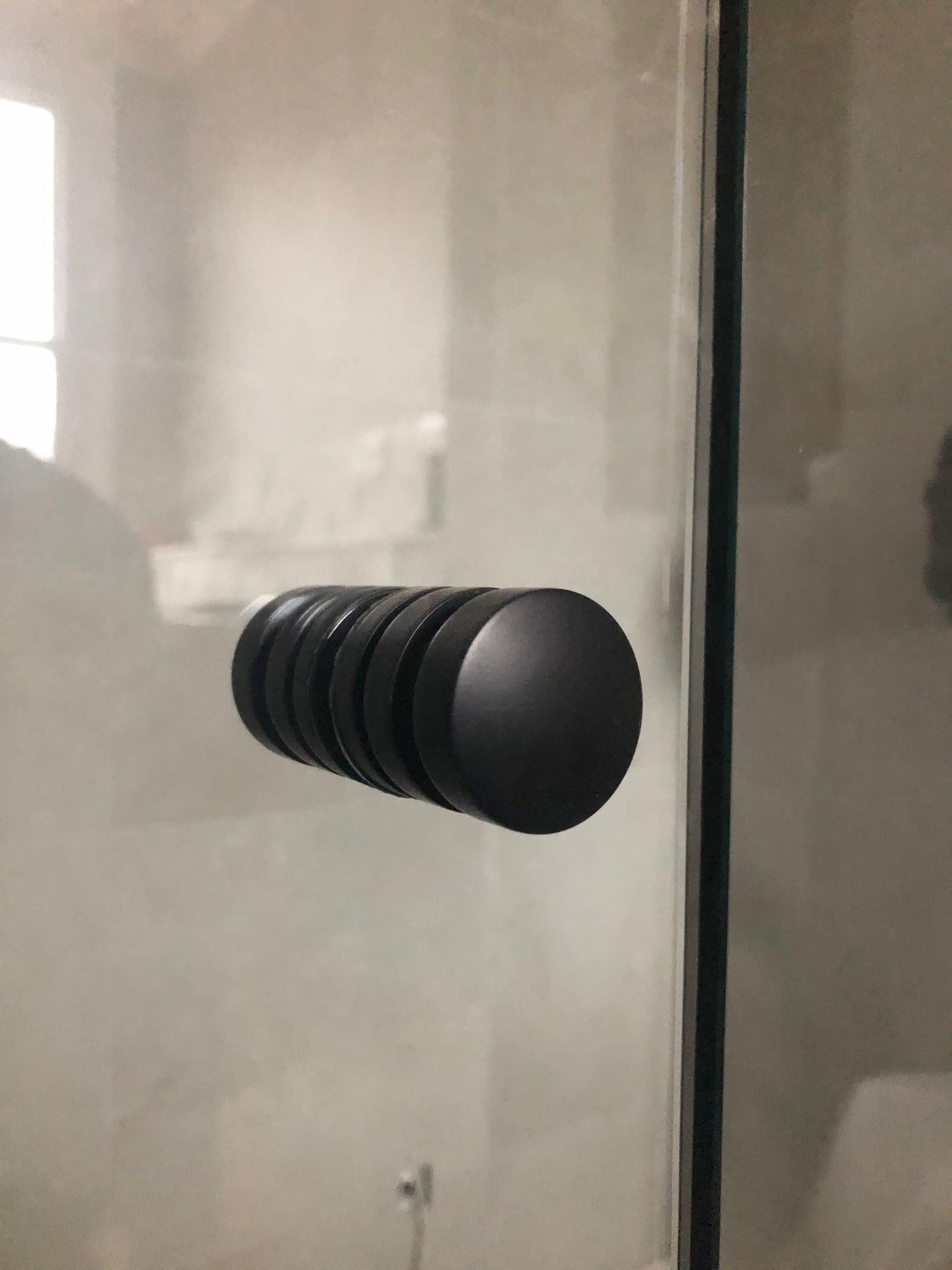 Contemporary Style Back-to-Back Shower Door Knob MATTE BLACK