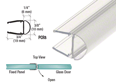 Clear Bulb Seal for 10mm Shower Glass Door