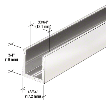 12mm U Channel - 2.41m - Chrome - Suitable for all 12mm Glass Shower Panels, Screens and Bespoke Glass Shower Enclosures