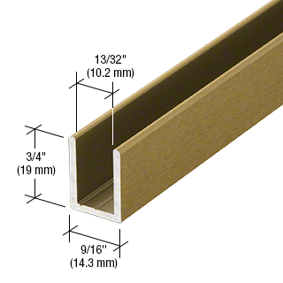 10mm U Channel - 2.41m - Antique Brass - Suitable for all 10mm Glass Shower Panels, Screens and Bespoke Glass Shower Enclosures
