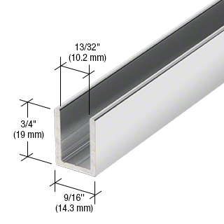 10mm U Channel - 2.41m - Chrome - Suitable for all 10mm Glass Shower Panels, Screens and Bespoke Glass Shower Enclosures
