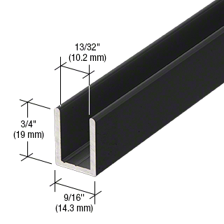 10mm U Channel - 3.66m - Matte Black - Suitable for all 10mm Glass Shower Panels, Screens and Bespoke Glass Shower Enclosures