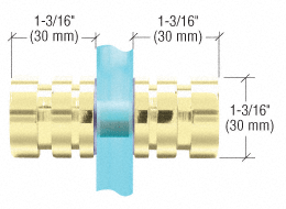 Contemporary Style Back-to-Back Shower Door Knob SATIN BRASS